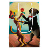 Sac Cadeau Moyen Tango de danse de chat et de chien en Dance Club, (Dos)