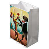 Sac Cadeau Moyen Tango de danse de chat et de chien en Dance Club, (Dos Angle)