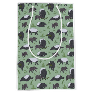Sac Cadeau Moyen Tapir Malaisien Jungle Verte Animaux de Zoo