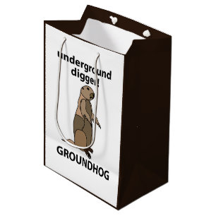 Sac Cadeau Moyen Tarière de marmotte drôle