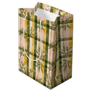 Sac Cadeau Moyen Tartan d'héritage hivernal | Guirlande et carreaux