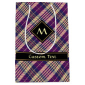 Sac Cadeau Moyen Tartan mauve, or et bleu (Devant)
