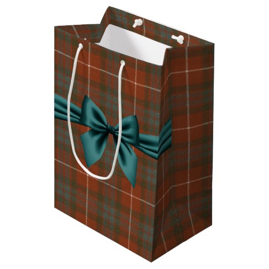 Sac Cadeau Moyen Tartan Patiné écossais (Devant Angle)