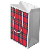 Sac Cadeau Moyen Tartan Plaid Red Christmas Festive Fun (Dos Angle)