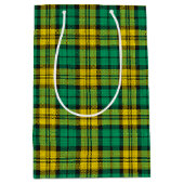 Sac Cadeau Moyen Tartan vert Jaune Plaid Design Motif (Devant)