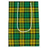 Sac Cadeau Moyen Tartan vert Jaune Plaid Design Motif (Dos)