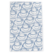 Sac Cadeau Moyen Tasses à thé d'art bleu et blanc (Devant)