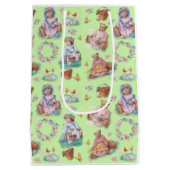 Sac Cadeau Moyen Tea Teddy Bear Time Jaune (Dos)