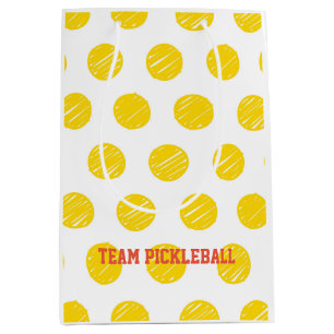 Sac Cadeau Moyen Team Pickleball Blanc Orangé Jaune Balls Sports