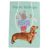 Sac Cadeau Moyen Teckel de cadeaux d'anniversaire (Dos)