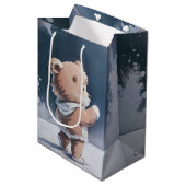 Sac Cadeau Moyen Teddy Bear Boy Bearly Wait Baby shower (Devant Angle)