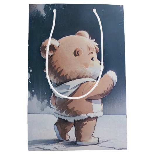 Sac Cadeau Moyen Teddy Bear Boy Bearly Wait Baby shower (Devant)