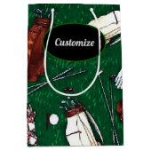 Sac Cadeau Moyen Tee Time Golf personnalisé (Devant)