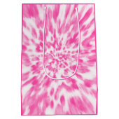 Sac Cadeau Moyen teint en cravate rose et blanc (Dos)