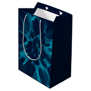 Sac Cadeau Moyen Teinture à carreaux bleus