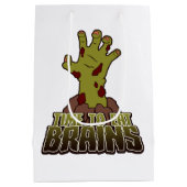 Sac Cadeau Moyen Temps De Manger Cerveaux Effrayant Zombie Hallowee (Dos)