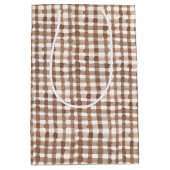 Sac Cadeau Moyen Tendance Brown En vichy Plaid (Devant)
