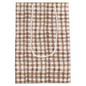Sac Cadeau Moyen Tendance Brown En vichy Plaid (Dos)