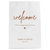 Sac Cadeau Moyen Terracotta Boho Mariage Bienvenue Faveurs (Devant)