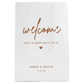 Sac Cadeau Moyen Terracotta Boho Mariage Bienvenue Faveurs (Dos)