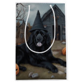 Sac Cadeau Moyen Terre-Neuve Citrouille Halloween effroi (Devant)