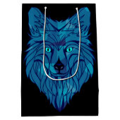 Sac Cadeau Moyen Tête de loup bleu Poly (Dos)