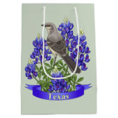 Sac Cadeau Moyen Texas State Mockingbird & Bluebonnet Flower (Dos)