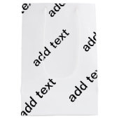 Sac Cadeau Moyen Texte extensible personnalisable Blanc et noir mod (Dos)