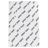 Sac Cadeau Moyen Texte extensible personnalisable Blanc et noir mod (Devant)