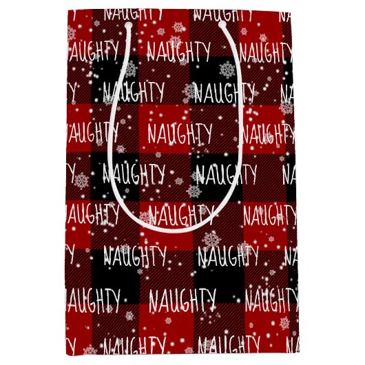 Sac Cadeau Moyen Texte Noel FOU Dans Les Snowflakes (Devant)