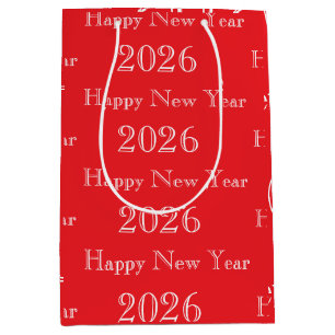 Sac Cadeau Moyen Texte personnalisé moderne Bonne Année
