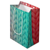 Sac Cadeau Moyen Texture de point de tricot dans des couleurs dégra (Devant Angle)