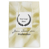 Sac Cadeau Moyen Texture dorée de logo élégant (Dos)