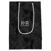 Sac Cadeau Moyen Texture fausse fourrure de peau d'ours noir (Dos)