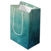 Sac Cadeau Moyen Texture verte turquoise Aqua (Devant Angle)
