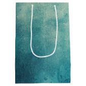 Sac Cadeau Moyen Texture verte turquoise Aqua (Dos)