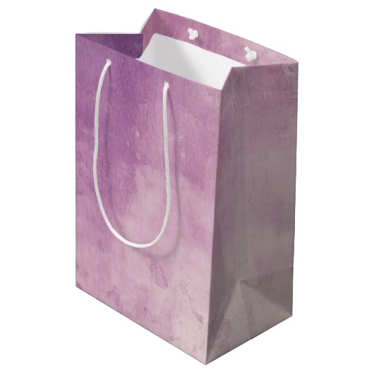 Sac Cadeau Moyen Texture violet rose (Dos Angle)