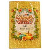 Sac Cadeau Moyen Thanksgiving Automne Automne Maple Feuilles et cit (Devant)