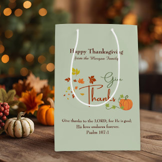 Sac Cadeau Moyen Thanksgiving Christian | Nom personnalisé et coupl