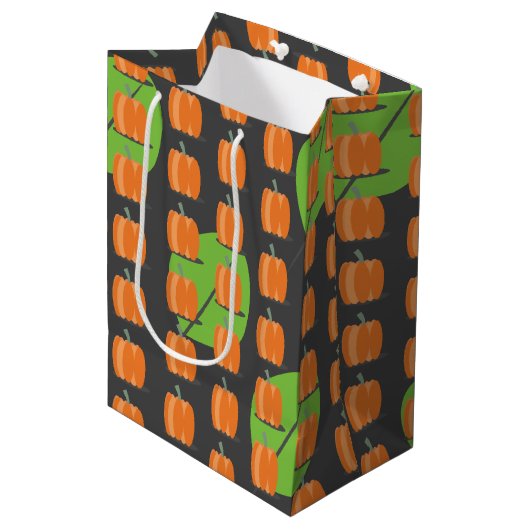 Sac Cadeau Moyen Thanksgiving Citrouille Thanksgiving Motif Medium  (Devant Angle)
