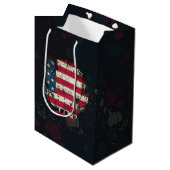 Sac Cadeau Moyen Thanksgiving Turkey With American Flag (Devant Angle)