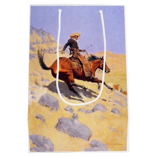 Sac Cadeau Moyen The Cowboy (par Frederic Remington) (Dos)