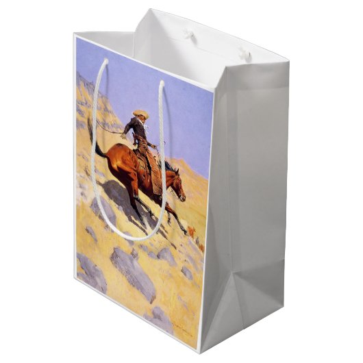 Sac Cadeau Moyen The Cowboy (par Frederic Remington) (Dos Angle)