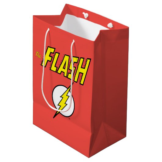 Sac Cadeau Moyen The Flash Name & Lightning Bolt Logo (Devant Angle)