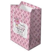 Sac Cadeau Moyen Thème Baby shower Pointe Pointe Rose (Dos Angle)