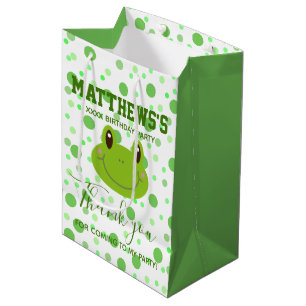 Sac Cadeau Moyen Thème de grenouille Anniversaire de enfant Merci F