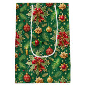 Sac Cadeau Moyen Thème de Noël Festif Colorful Motif (Dos)