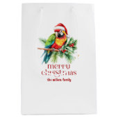 Sac Cadeau Moyen Thème de Noël Tropical Merci Retro Texte (Devant)