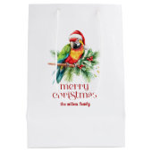 Sac Cadeau Moyen Thème de Noël tropical Texte Rétro (Dos)
