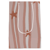 Sac Cadeau Moyen Thème de plage Brown Stars et Stripes (Dos)